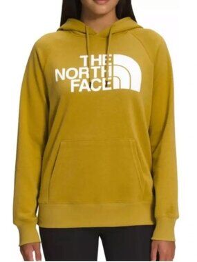 NORTH FACE womens HOODIE mustard SWEATSHIRT pocket FALL thick SIZE XS